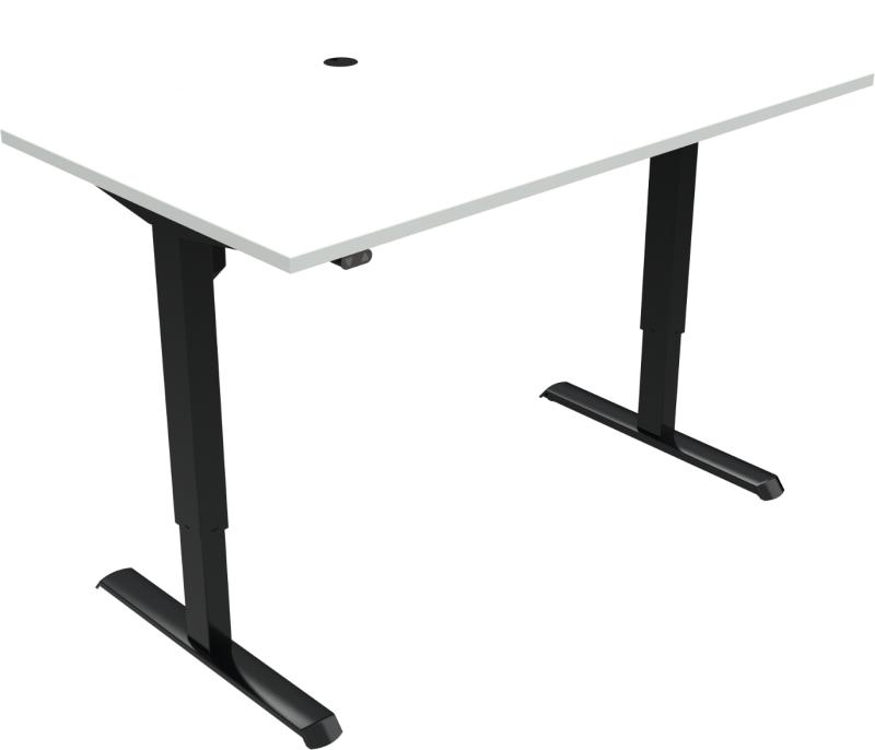 Adaptdesk To-bens Hæve-/Sænkebord i Hvid og Sort