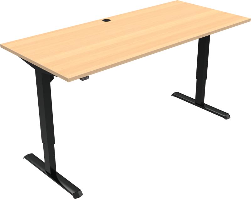 Adaptdesk To-bens Hæve-Sænkebord i Natur og Sort Design