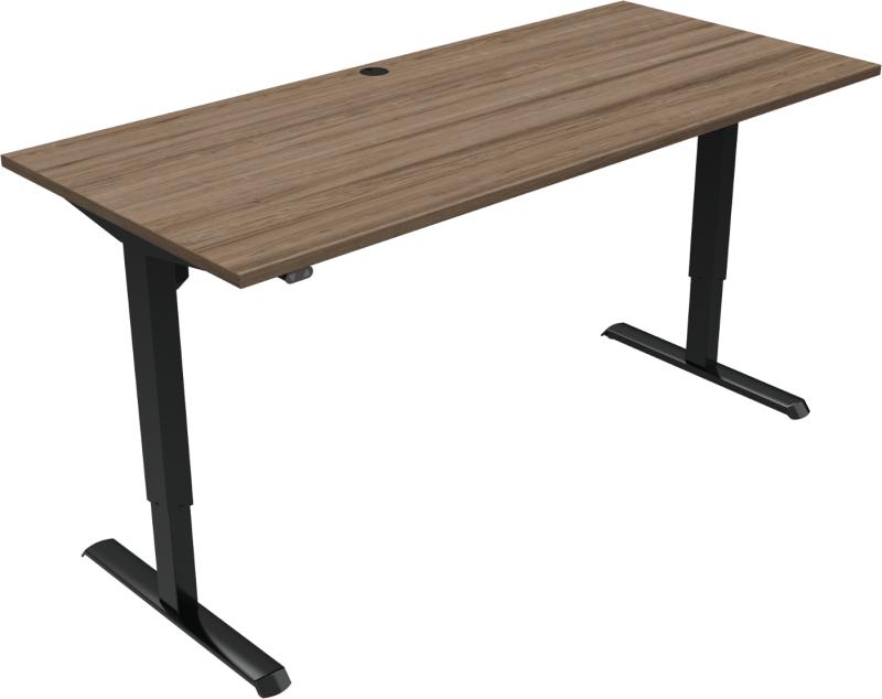 Adaptdesk   -bens Hæve- Sænkebord  Firkantet  Mørk Natur Sort  H118x180x80    Valnød