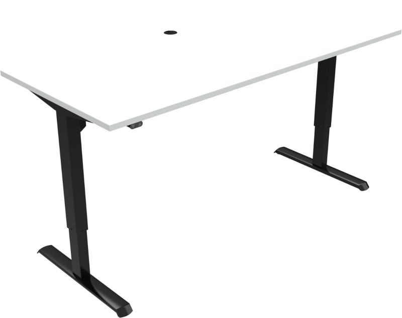 Adaptdesk To-bens Hæve- og Sænkebord i Hvid og Sort