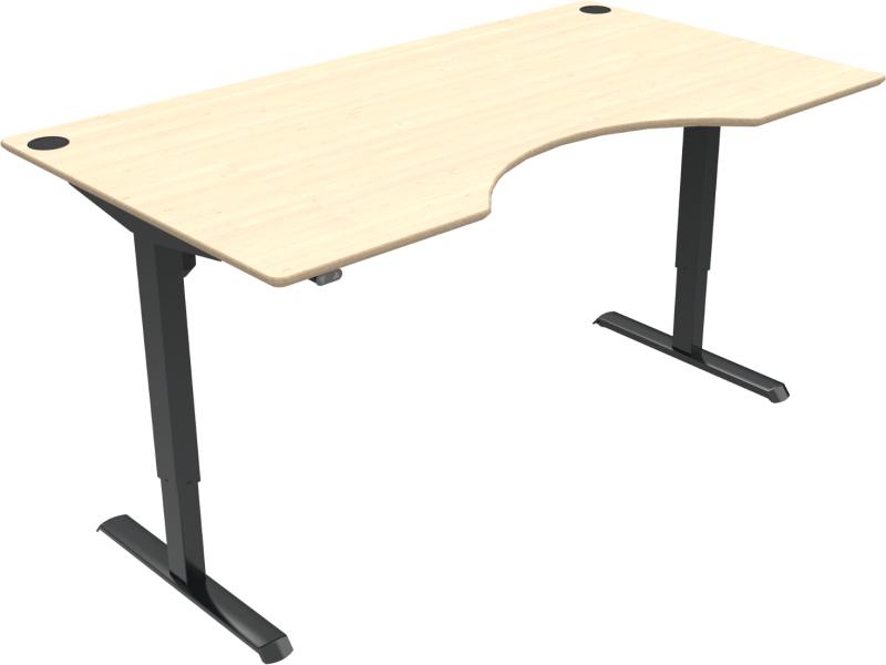 Adaptdesk To-bens Hæve-/Sænkebord med Centerudskæring