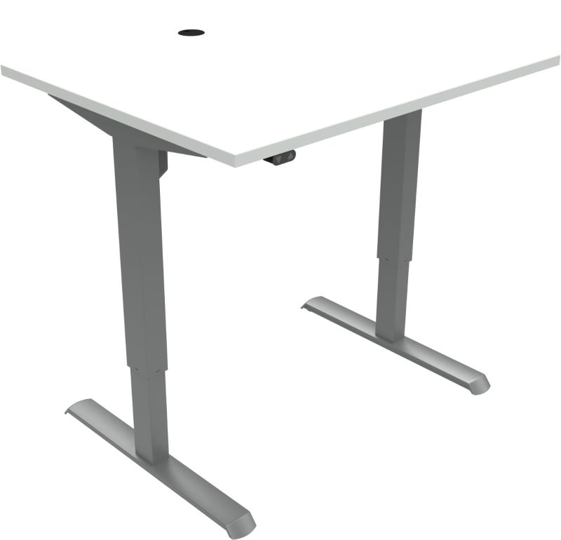 Adaptdesk   -bens Hæve- Sænkebord  Firkantet  Hvid Sølv  H118x100x80    Mfc