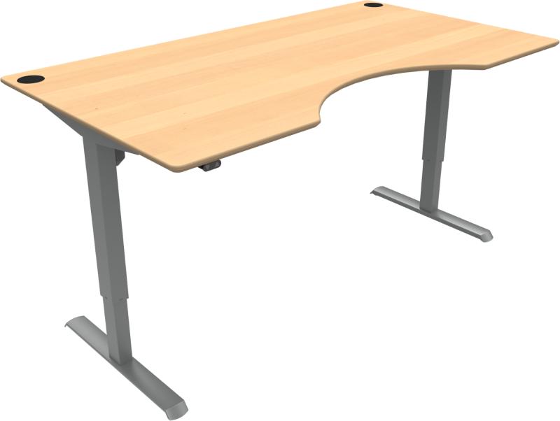 Adaptdesk To-bens Hæve-Sænkebord med Centerudskæring