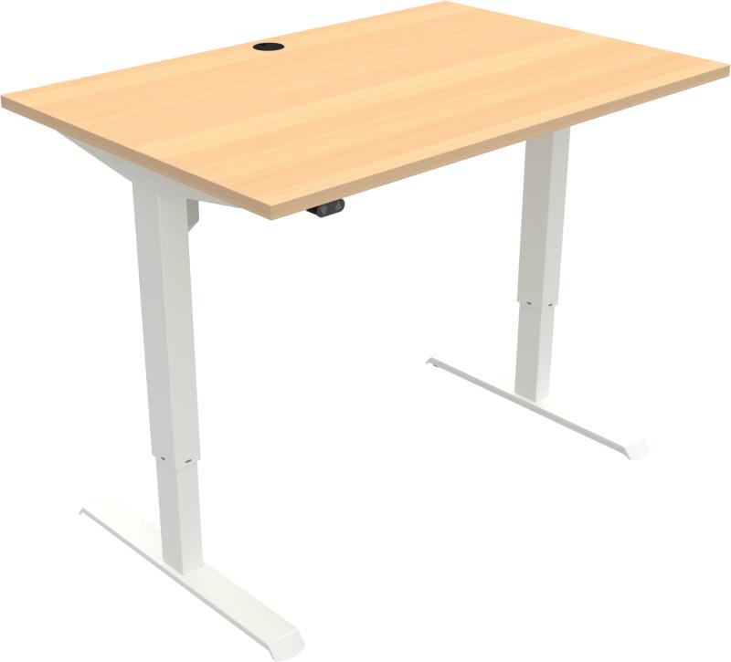 Adaptdesk To-bens Hæve-/Sænkebord i Natur Hvid 120x80 cm