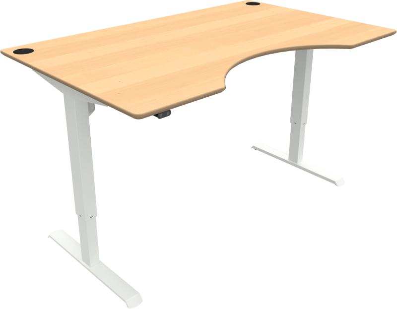 Adaptdesk To-bens Hæve-Sænkebord med Centerudskæring