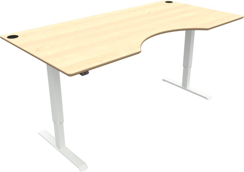 Adaptdesk To-bens Hæve-/Sænkebord i Natur Hvid Ahorn