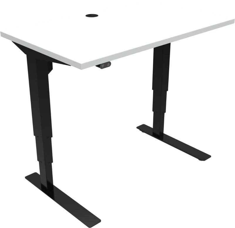 Versastand To-bens Hæve-/Sænkebord i Hvid/Sort