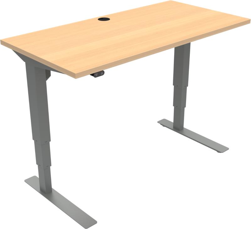 Versastand   -bens Hæve- Sænkebord  Firkantet  Natur Sølv  H122x120x60    Bøg