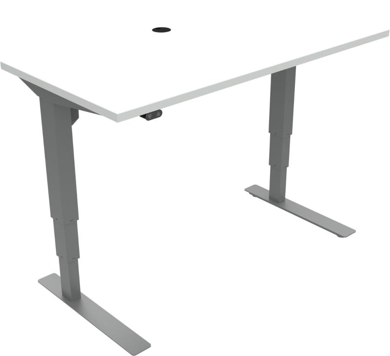 Versastand To-bens Hæve-/Sænkebord - Hvid/Sølv Design