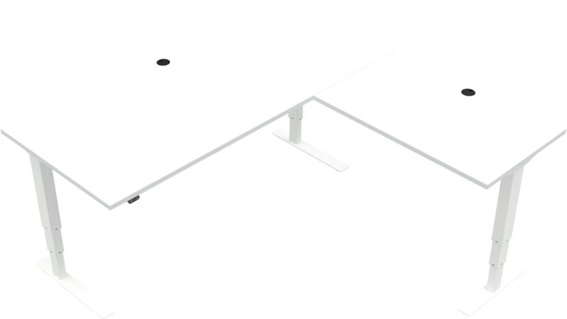 Versastand Tre-bens Hæve-/Sænkebord i Hvid - Elegant Design