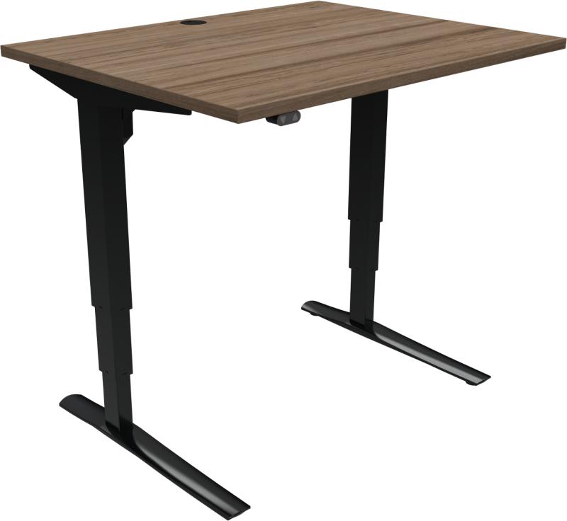 Rise Amp Rest -bens Hæve- Sænkebord Firkantet Mørk Natur Sort H125x100x80 Valnød