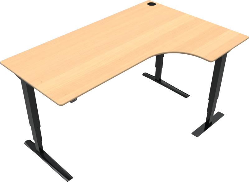 Rise Amp Rest To-bens Hæve-/Sænkebord - L-form i Bøg