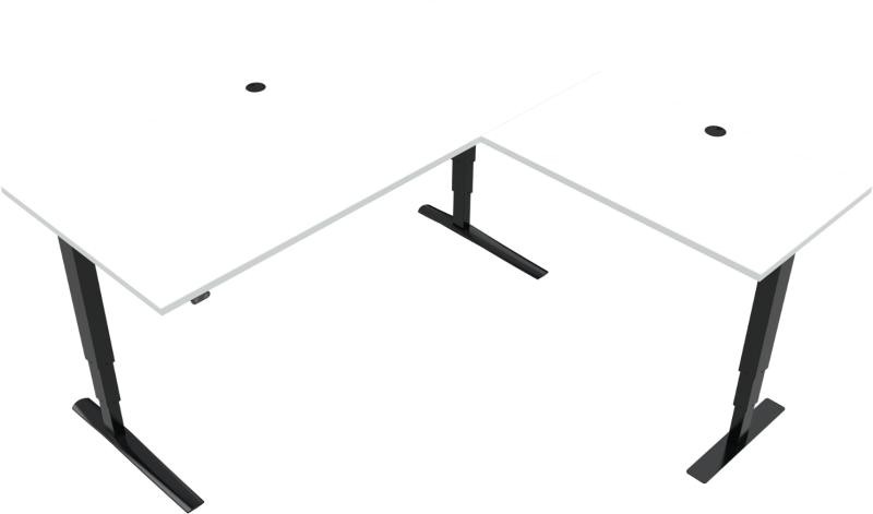 Rise Amp Rest Tre-bens Hæve- Sænkebord Firkantet Hvid Sort H125x180x180 Mfc