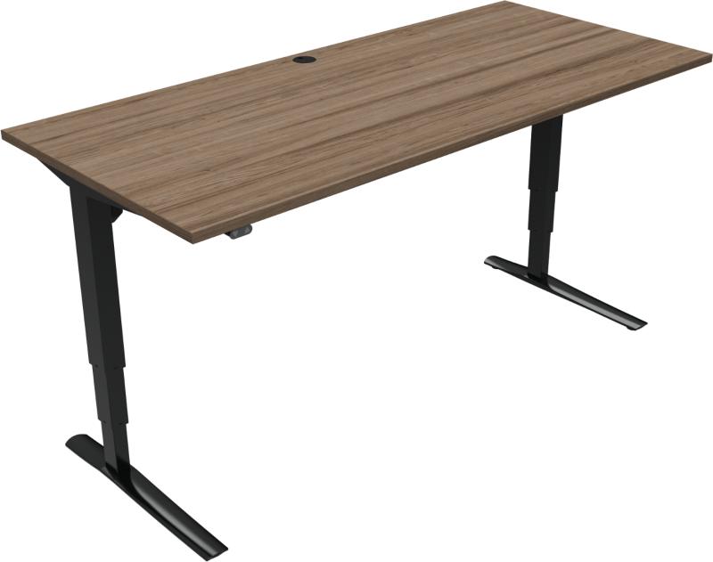 Rise Amp Rest -bens Hæve- Sænkebord Firkantet Mørk Natur Sort H125x180x80 Valnød