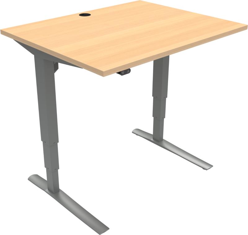 Rise Amp Rest -bens Hæve- Sænkebord Firkantet Natur Sølv H125x100x80 Bøg