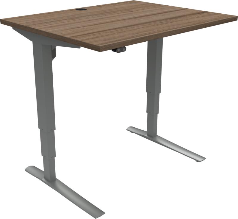 Rise Amp Rest -bens Hæve- Sænkebord Firkantet Mørk Natur Sølv H125x100x80 Valnød