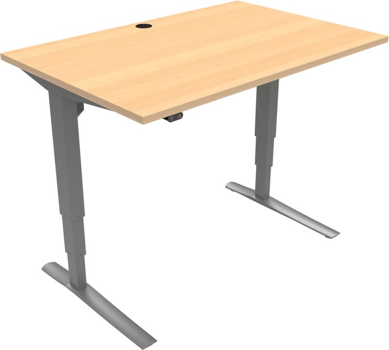 Rise Amp Rest -bens Hæve- Sænkebord Firkantet Natur Sølv H125x120x80 Bøg