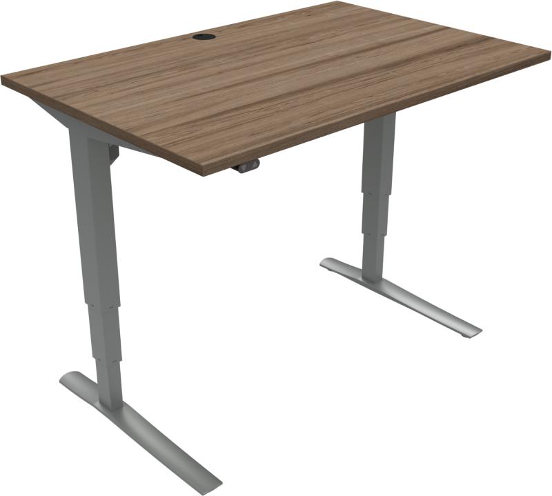 Rise Amp Rest -bens Hæve- Sænkebord Firkantet Mørk Natur Sølv H125x120x80 Valnød