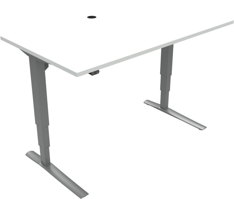 Hæve-Sænkebord i Hvid/Sølv - Rise Amp Rest Design