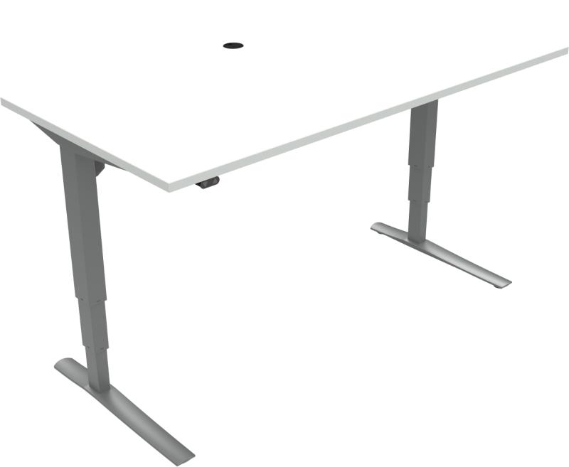 Rise Amp Rest -bens Hæve- Sænkebord Firkantet Hvid Sølv H125x160x80 Mfc