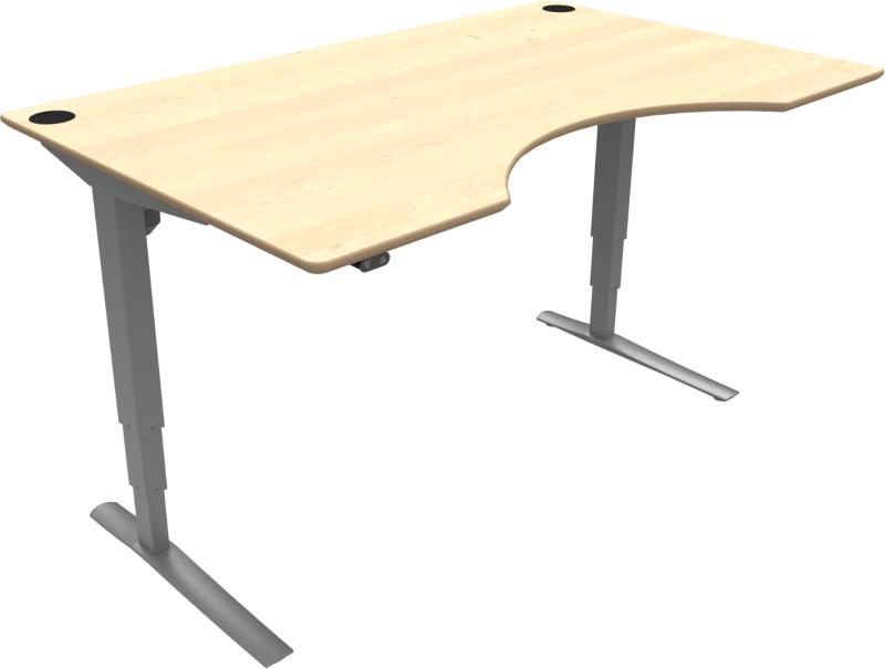 Rise Amp Rest -bens Hæve- Sænkebord Centerudskæring Natur Sølv H125x160x100 Ahorn