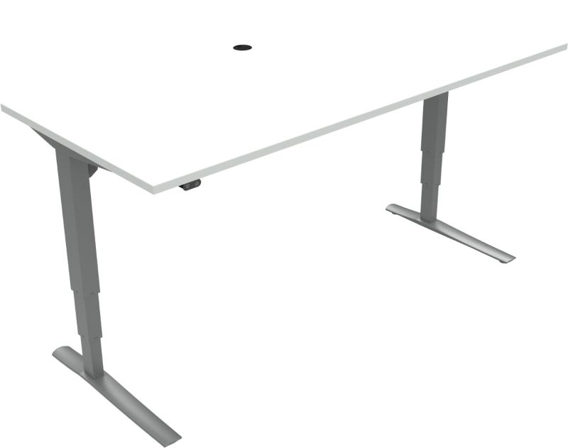 Elegante Hæve-/Sænkebord i Hvid og Sølv - Black Friday Tilbud!