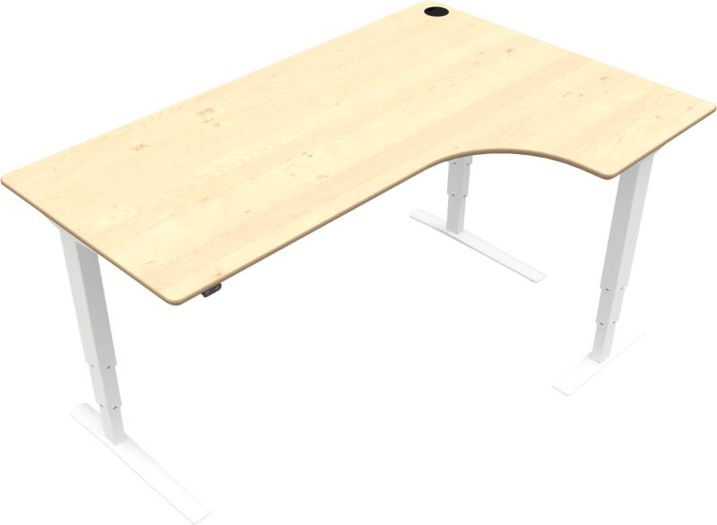 Rise Amp Rest Hæve-Sænkebord - L-form, Højrevendt, Ahorn
