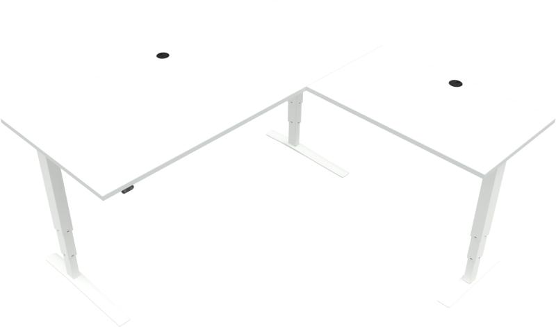 Tre-bens Hæve-/Sænkebord i Hvid - Ergonomisk Design