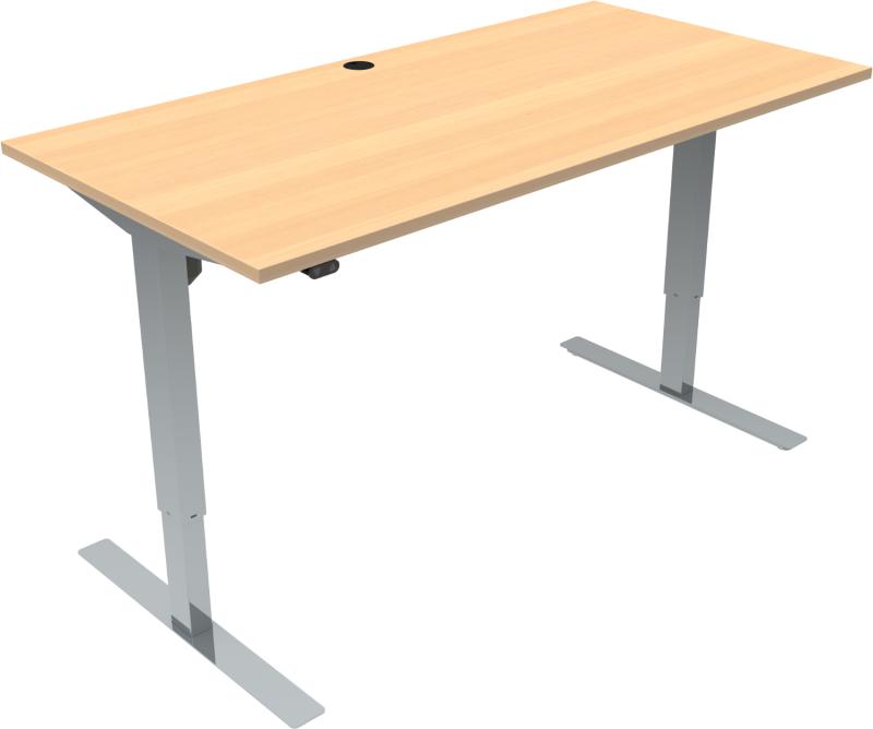 Updown   -bens Hæve- Sænkebord  Firkantet  Natur Krom  H118x160x80    Bøg