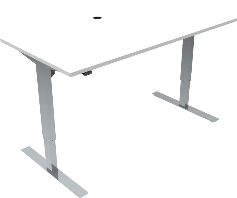 Updown   -bens Hæve- Sænkebord  Firkantet  Hvid Krom  H118x160x80    Mfc