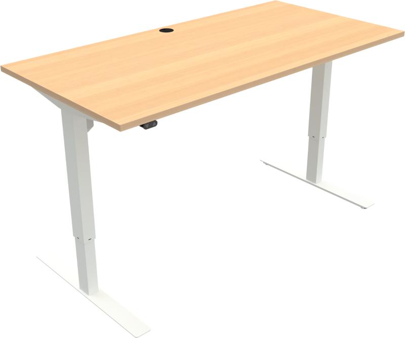 Updown To-bens Hæve-Sænkebord i Natur Hvid 160x80 cm