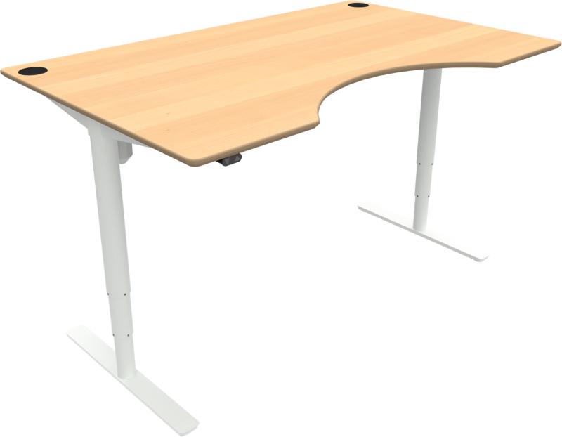 Comfortzone   -bens Hæve- Sænkebord  Centerudskæring  Natur Hvid  H125x160x100    Bøg