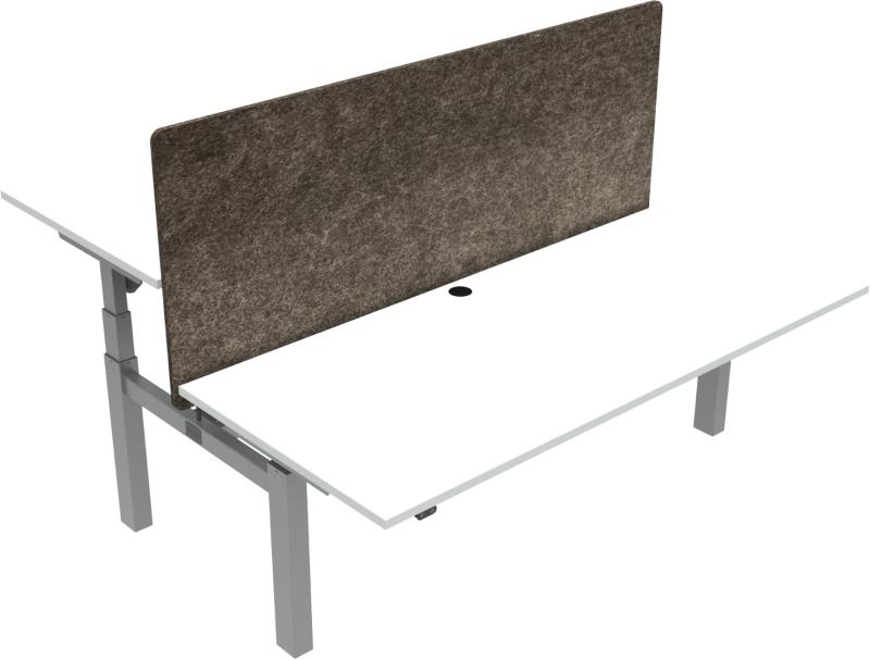 Omnilift   -bens Hæve- Sænkebord  Firkantet  Hvid Sølv  H125x180x80    Mfc