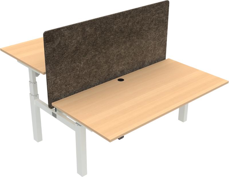Omnilift To-bens Hæve-Sænkebord i Natur Hvid - Black Friday!