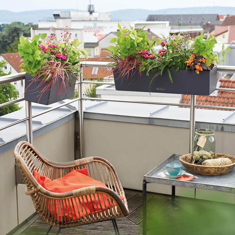 Lechuza Balconera Color Altankasse med Selvvanding - Slate