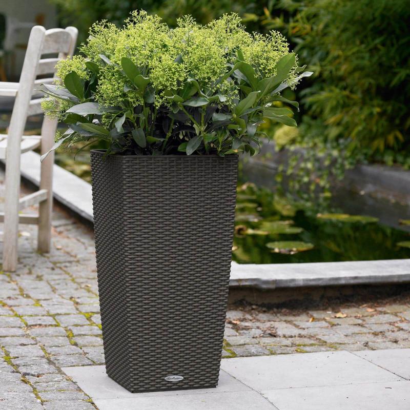 Lechuza Cubico Cottage Udendørs Krukke Til Blomster Med Selvvandingssystem Granit 40 40 H75