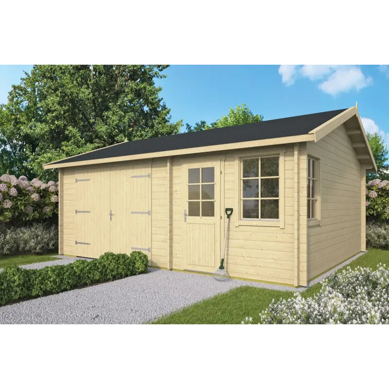 Durham Garage 44 mm - Kvalitets træskur fra HytteExperten