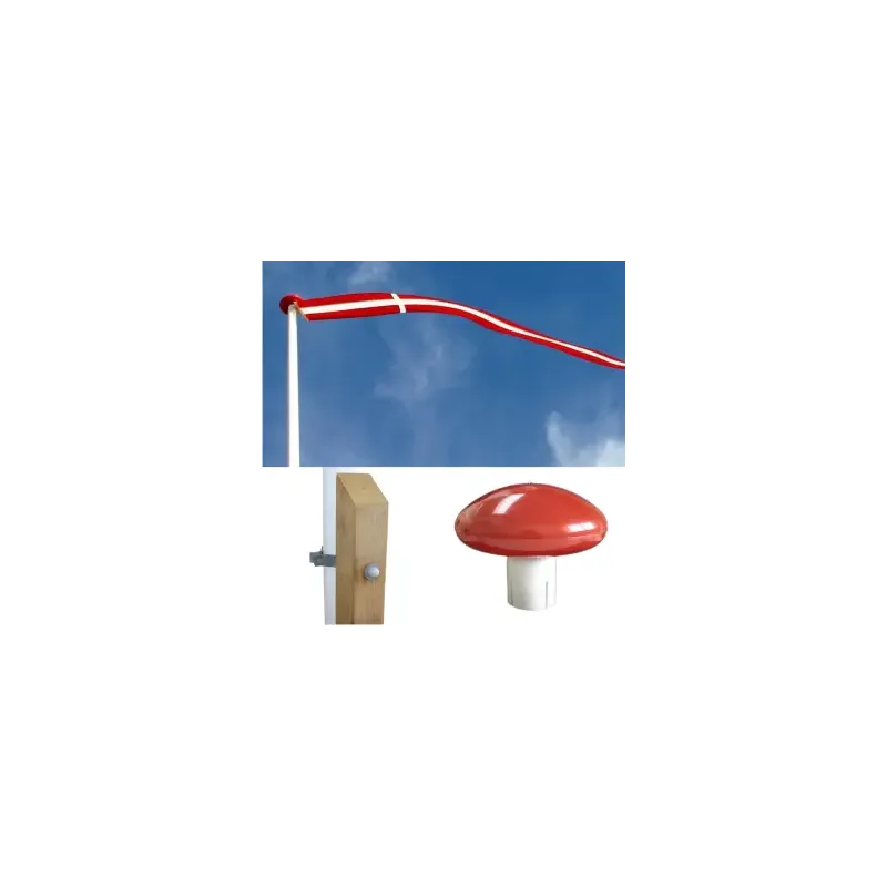 Glasfiberflagstang med Olieret Egestøtte og Beslag 6 Meter