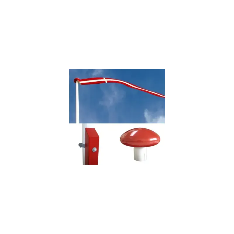 Glasfiberflagstang med rød egestøtte - 14 meter tilbud!
