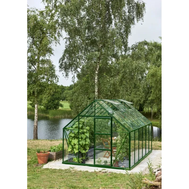 Halls Drivhus Universal 128 Grøn med 3 mm Glas - F09941