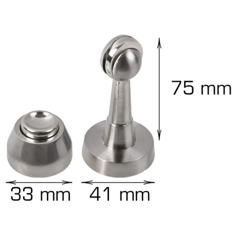 Magnetisk Dørholder i Krom - 75x41 mm