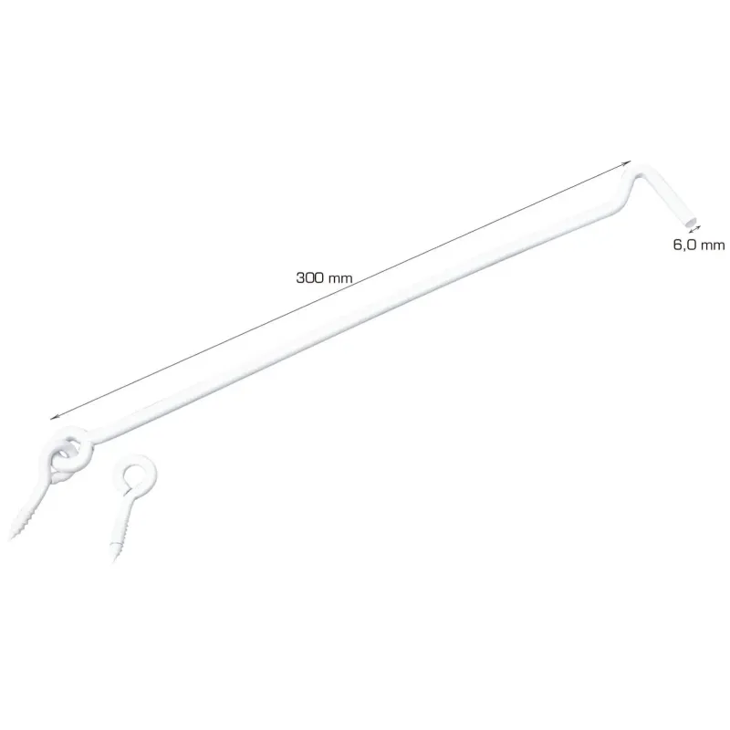 Hvid Dørkrog Ø6 x 300 mm fra Home-it - Tilbud!