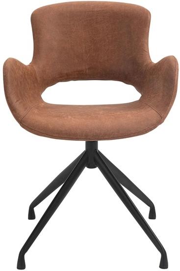 Luna spisebordsstol i camel mikrofiber - elegant design