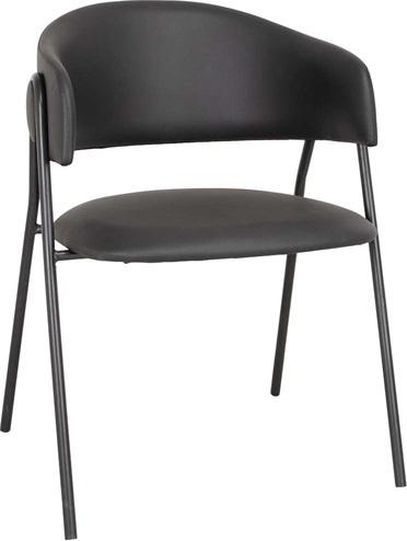 Lina Spisebordsstol i Sort PU-læder - Elegant Design