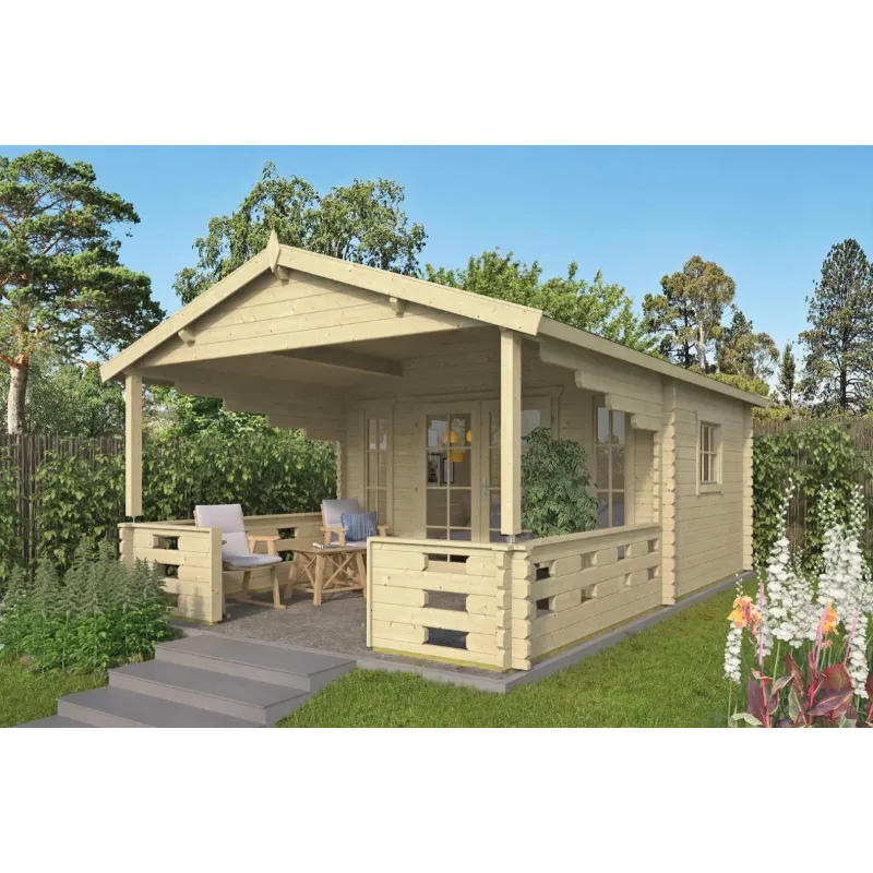 Long Beach Bjælkehytte 44 mm - Tilbud hos HytteExperten