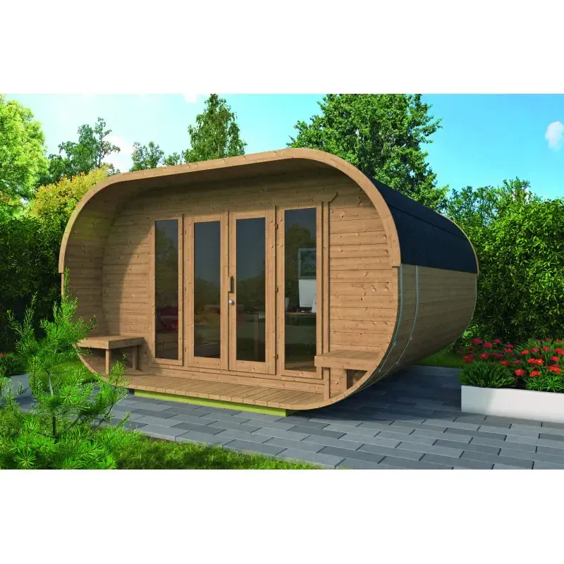 Olympia Camping Oval-hjemmekontor med termoglas og tagspån