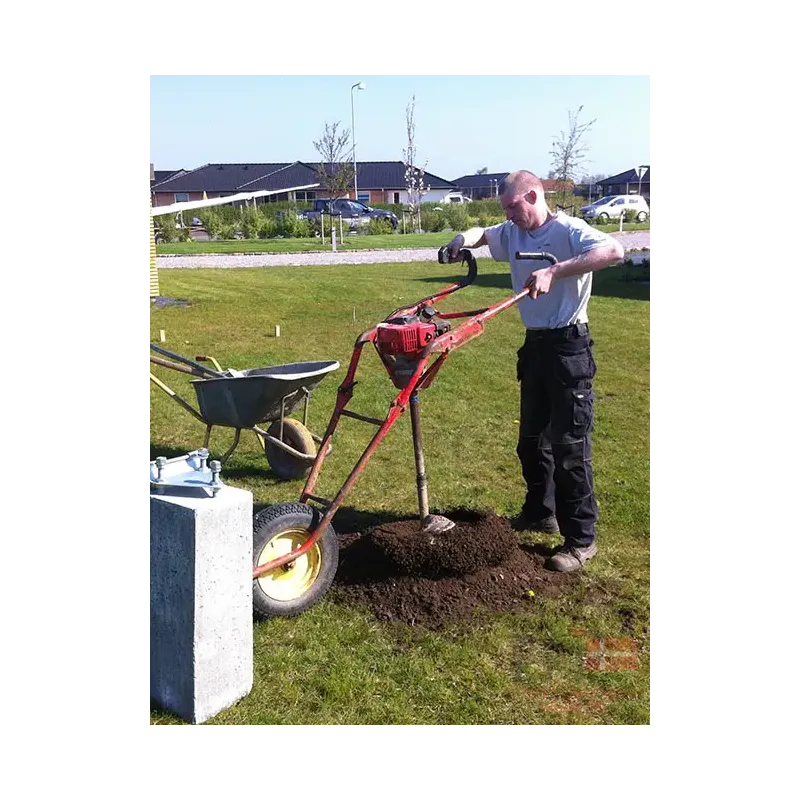 Opsætning med Nedstøbning til 7 Meter Glasfiberflagstang