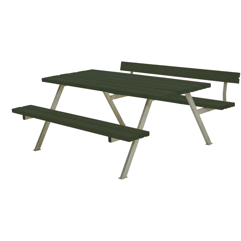 Plus Alpha Bord Bænkesæt med Ryglæn - Grøn 177 cm