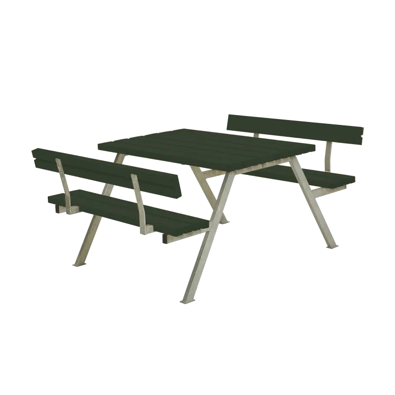 Plus Alpha Bordbænkesæt med Ryglæn - Grøn 118 cm