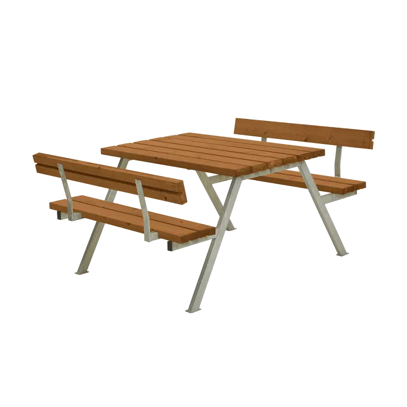 Plus Alpha Bordbænkesæt med Ryglæn - Teak 118 cm